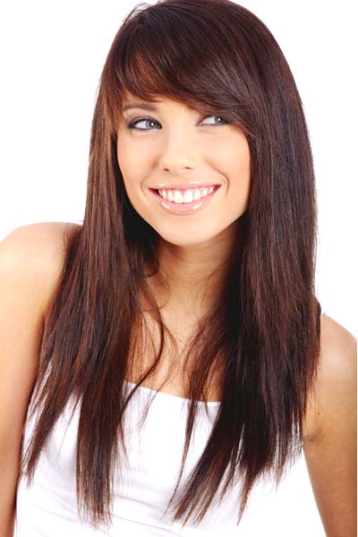 textured layers give this straight layered hair an edgy feel. Medium ...